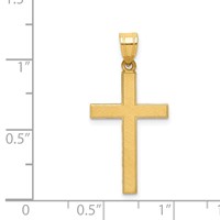14K Florentine Satin Cross Pendant view 3