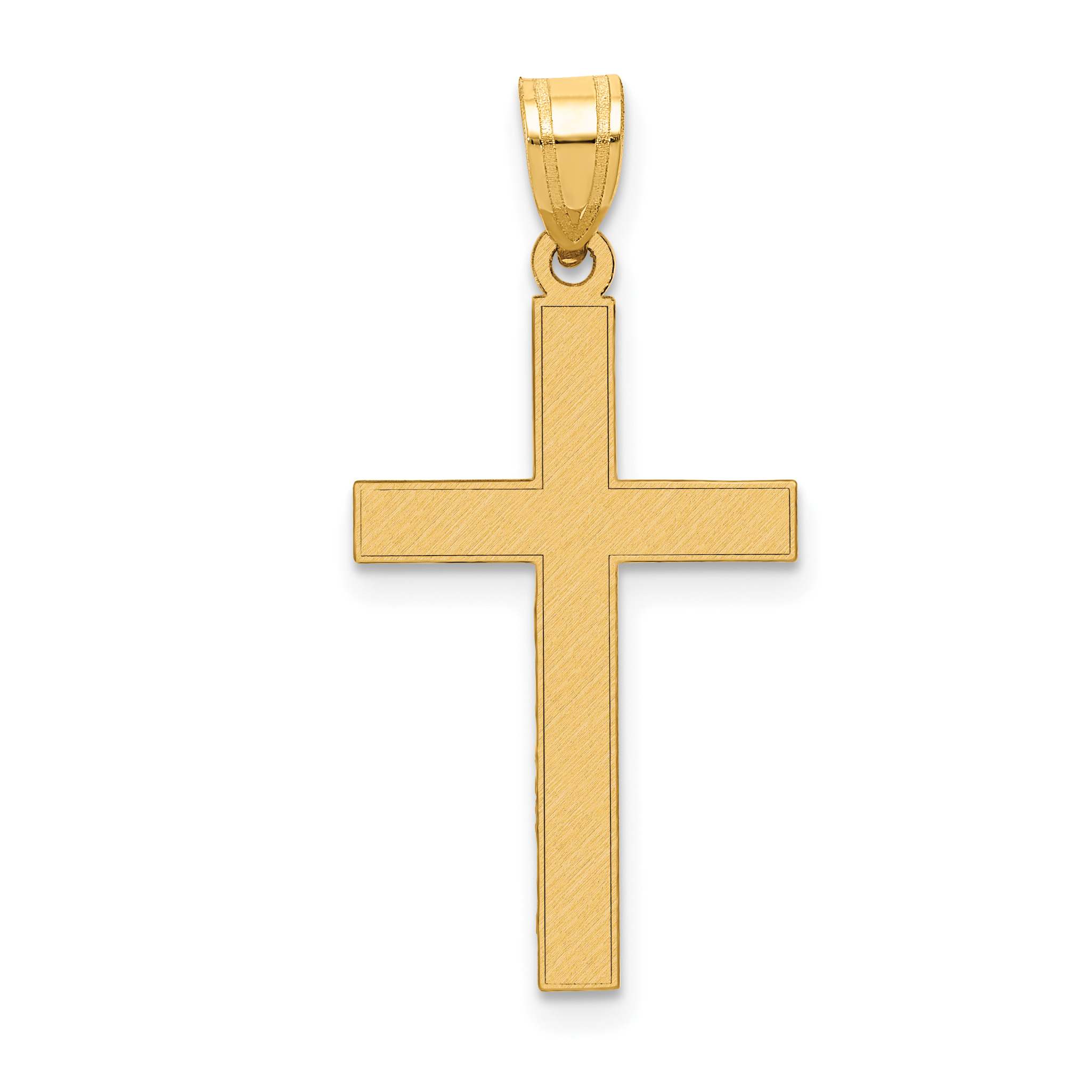 14k Florentine Satin Cross Pendant (XR111)