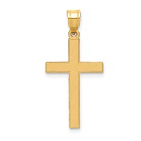 14K Florentine Satin Cross Pendant view 1