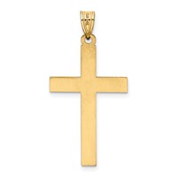 14K Yellow Gold Florentine Satin Cross Pendant view 4