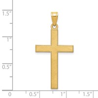 14K Yellow Gold Florentine Satin Cross Pendant view 3