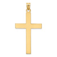 14K Yellow Gold Florentine Satin Cross Pendant view 4
