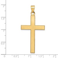 14K Yellow Gold Florentine Satin Cross Pendant view 3