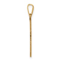 14K Solid Laser Etched Cross Pendant view 2