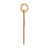 14K Yellow Gold Laser Designed Cross Charm with Hearts view 2