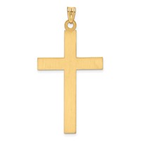 14K Solid Laser Etched Cross Pendant view 4