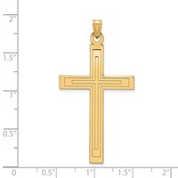 14K Solid Laser Etched Cross Pendant view 3