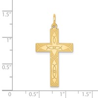 14K Laser Designed Ichthus Cross Pendant view 3