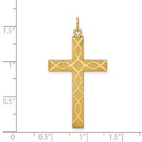 14K Yellow Gold Laser Designed Ichthus Cross Charm view 3