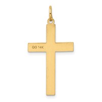 14K Yellow Gold Laser Designed Ichthus Cross Charm view 4