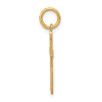 14K Yellow Gold Laser Designed Ichthus Cross Charm view 2