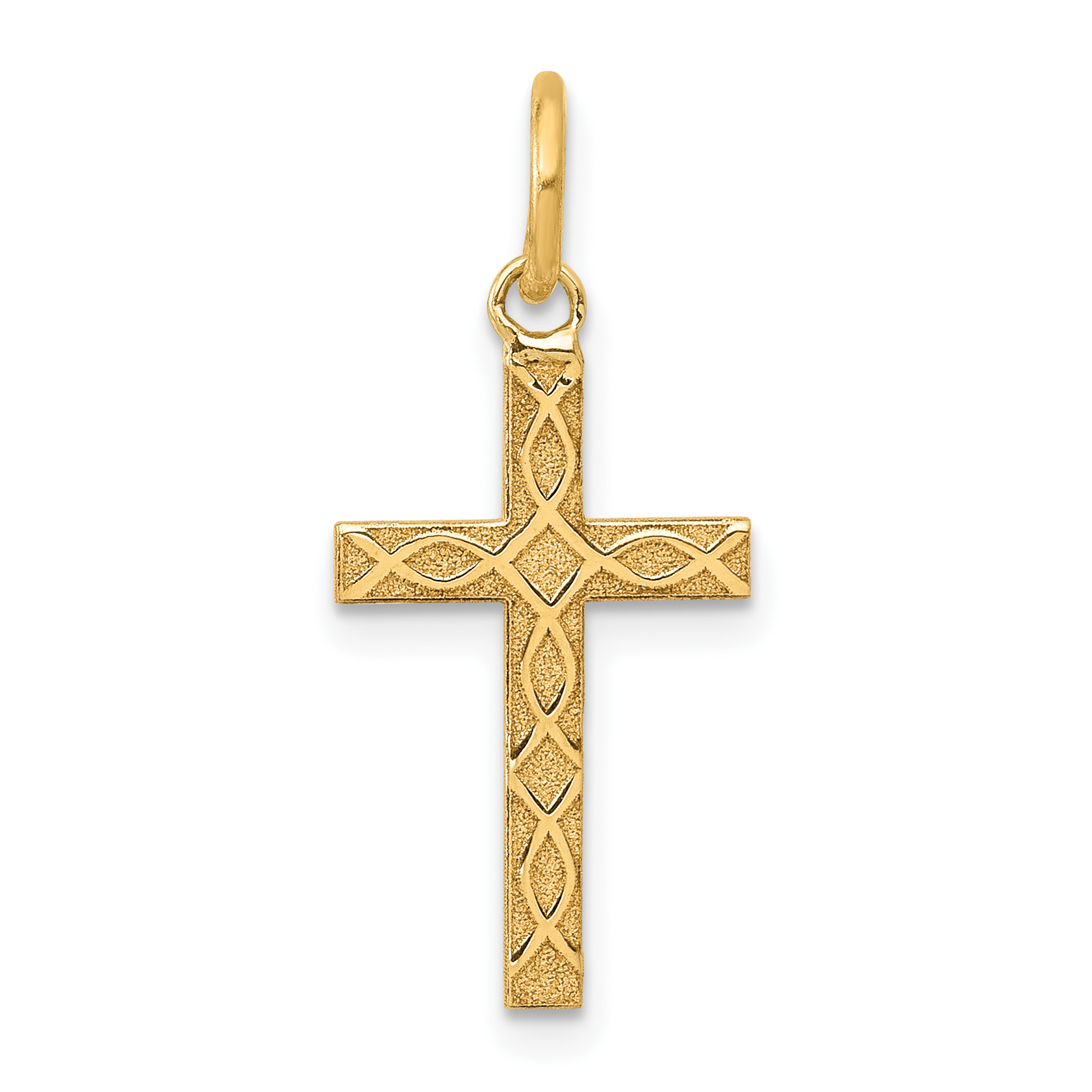 14K Laser Designed Cross Charm (XR1200)