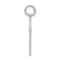 14K White Gold Laser Designed Floral Cross Charm view 2