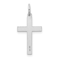 14K White Gold Laser Designed Floral Cross Charm view 4