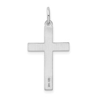 14K White Gold Laser Designed Floral Cross Charm view 4