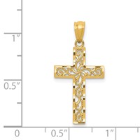 14K Yellow Gold Filigree Cross Pendant view 3