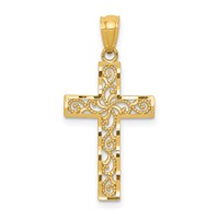 14K Yellow Gold Filigree Cross Pendant view 1