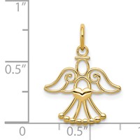14K Yellow Gold Cut-out Angel Charm with Heart view 3
