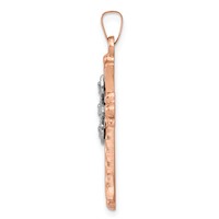14K Two-tone 0.05 Carat Diamond Cross Pendant view 2