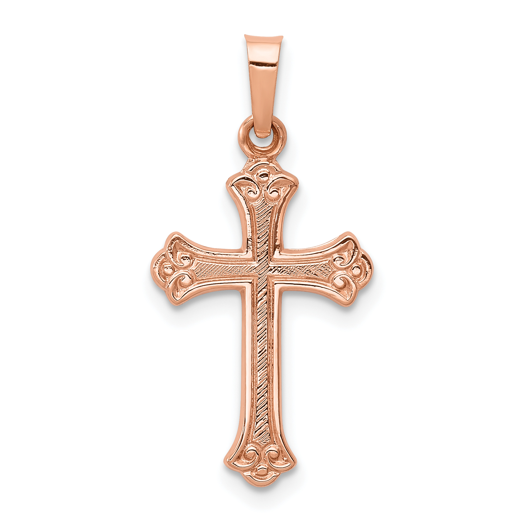 14k Rose Gold Cross Pendant Xr1229 Ebay