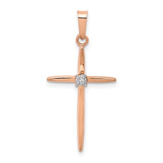 Gold Diamond Accent Cross Pendant