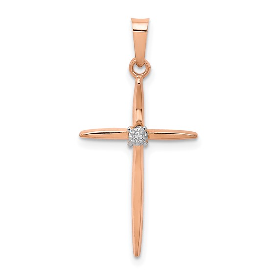 Gold Diamond Accent Cross Pendant