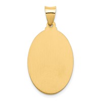 14K Yellow Gold Polished and Satin Hollow Sacred Heart of Jesus Medal Oval Pendant view 4