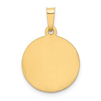 14K Yellow Gold Polished and Satin Hollow Our Lady of Guadalupe Medal Round Pendant view 4