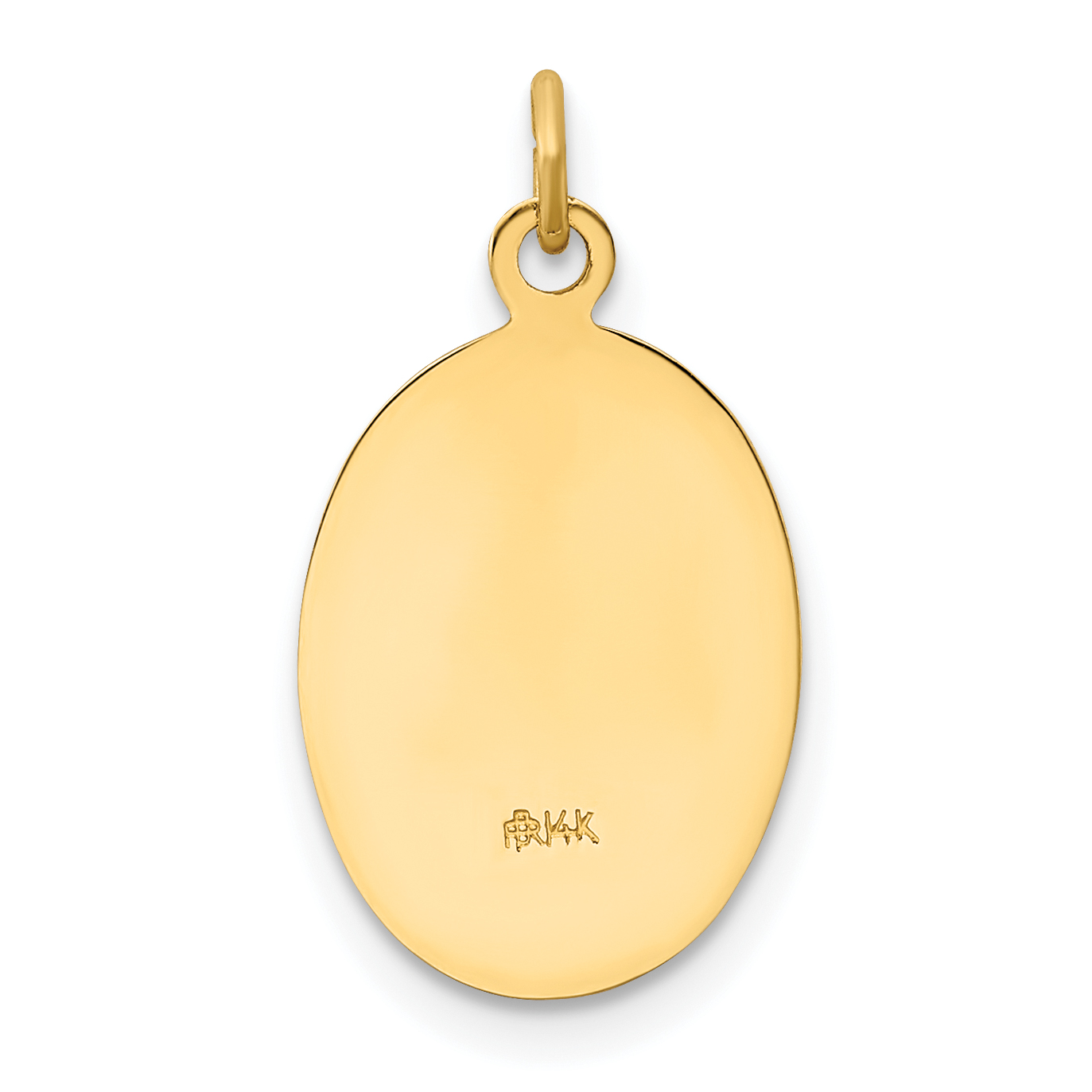 14k Polished and Satin Solid Our Lady of Guadalupe Medal Oval Pendant ...