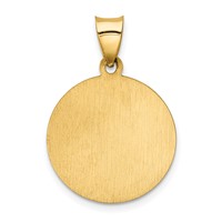 14K Yellow Gold Polished and Satin Hollow Our Lady of Sorrows Medal Round Pendant view 4