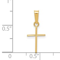 14K Yellow Gold Polished Cross Pendant view 3