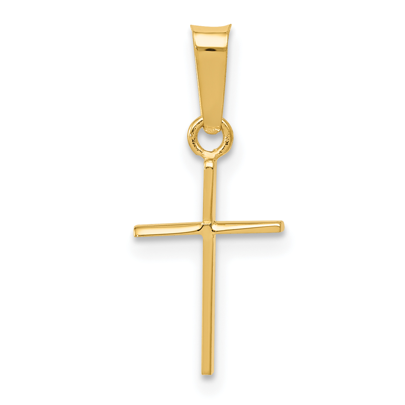 14k Polished Cross Pendant (XR128)