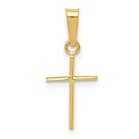 14K Yellow Gold Polished Cross Pendant view 1