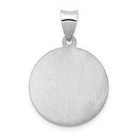 14K White Gold Polished and Satin Hollow Our Guardian Angel Medal Charm view 4