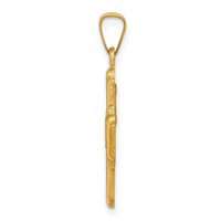 14K Yellow Gold Polished and Satin Hollow Four-Way Medal Pendant view 2