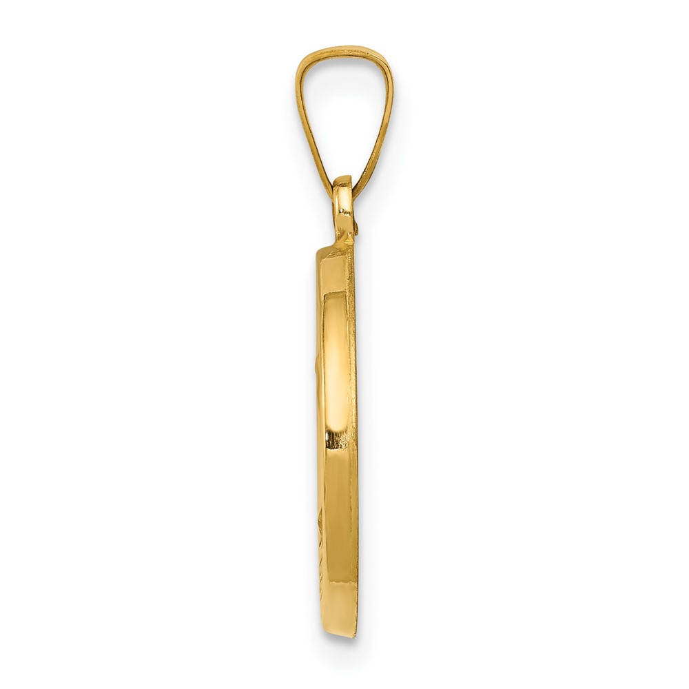 14k Polished and Satin St. Andrew Medal Hollow Pendant (XR1284)