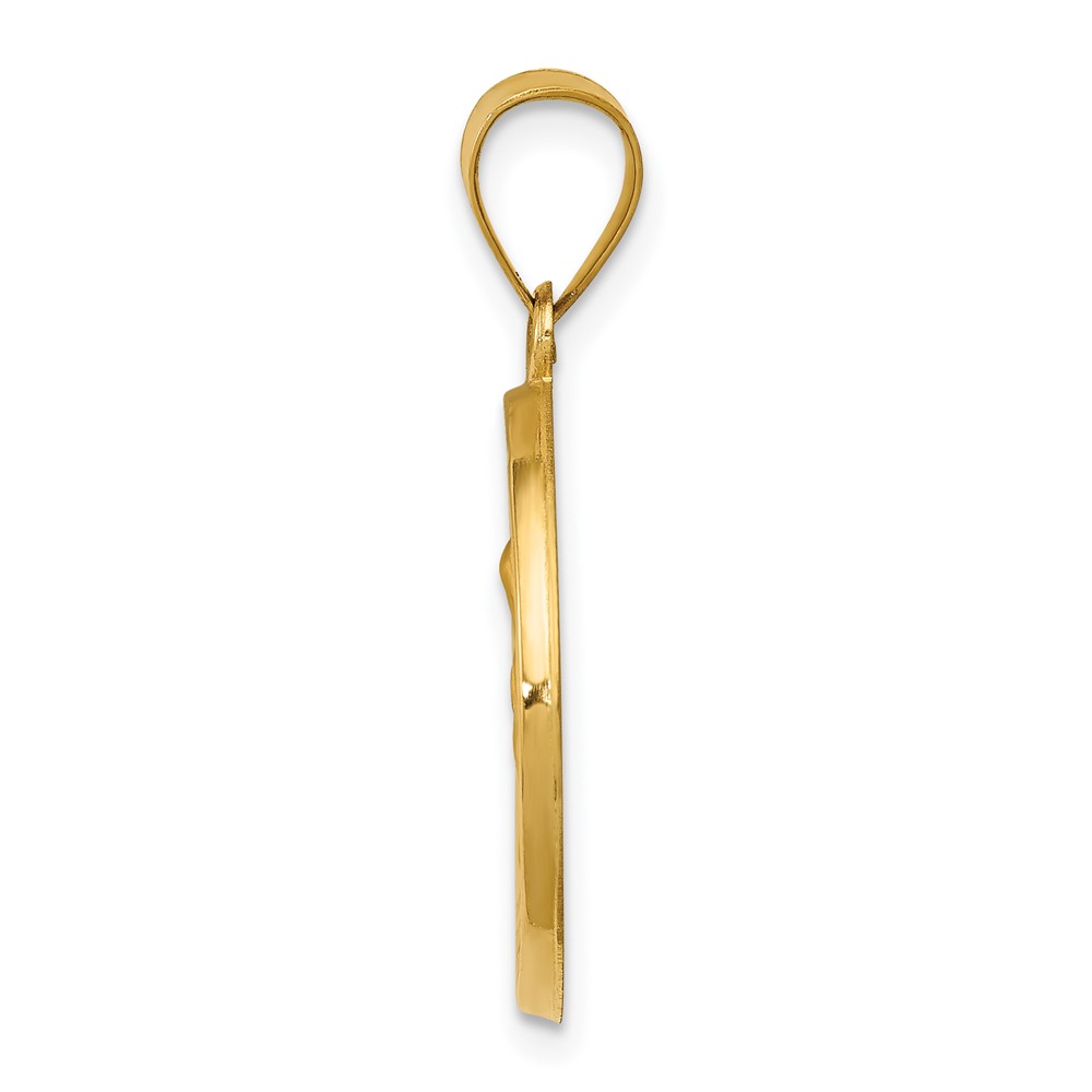 14k Polished and Satin St. Anne Medal Hollow Pendant (XR1286)