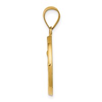 14K Yellow Gold Polished and Satin Hollow St. Anne Medal Pendant view 2