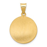 14K Yellow Gold Polished and Satin Hollow St. Anne Medal Pendant view 4