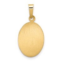 14K Yellow Gold Polished and Satin Hollow St. Anthony Medal Small Oval Pendant view 4
