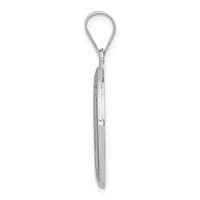 14K White Gold Polished and Satin Hollow St. Anthony Medal Oval Pendant view 2