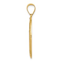 14K Yellow Gold Polished and Satin Hollow St. Anthony Medal Oval Pendant view 2