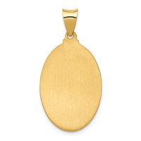 14K Yellow Gold Polished and Satin Hollow St. Anthony Medal Oval Pendant view 4