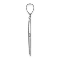 14K White Gold Polished and Satin Hollow St. Anthony Medal Oval Pendant view 2