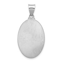 14K White Gold Polished and Satin Hollow St. Anthony Medal Oval Pendant view 4