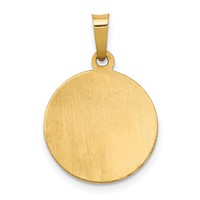 14K Yellow Gold Polished and Satin Hollow St. Barbara Medal Pendant view 4