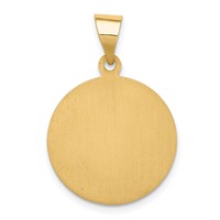 14K Yellow Gold Polished and Satin Hollow St. Charles Medal Pendant view 4