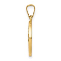 14K Yellow Gold Polished and Satin Hollow St. Christopher Medal Pendant view 2