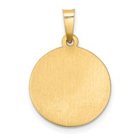 14K Yellow Gold Polished and Satin Hollow St. Christopher Medal Pendant view 4