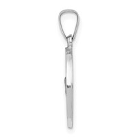 14K White Gold Polished and Satin Hollow St Christopher Medal Pendant view 2